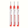Three red long-nib precision markers for marking metal, wood, and glass.