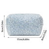 Quilted Floral Makeup Bag with Zipper Closure