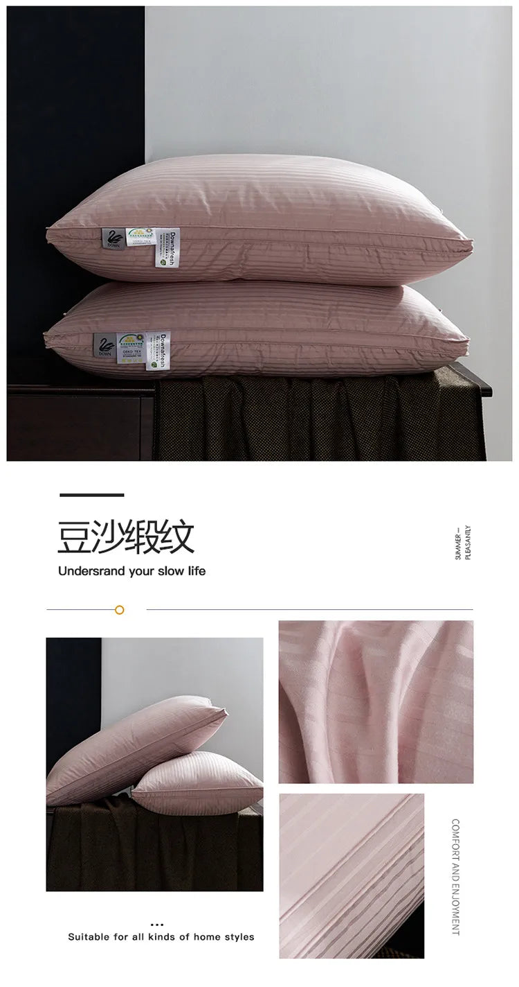 Premium Goose Down Pillow with Ergonomic Neck Support