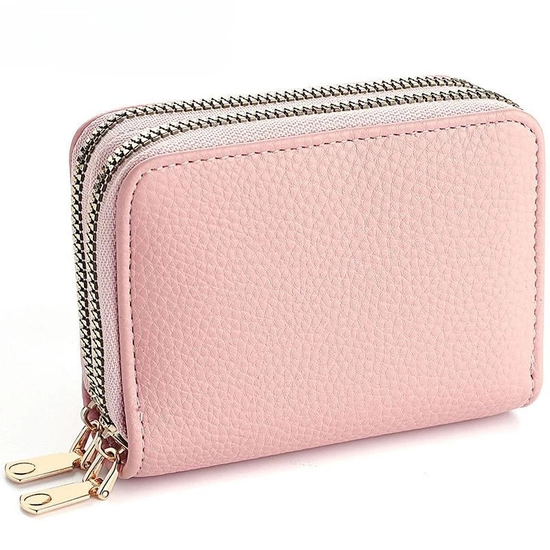 Cartera Compacta con Doble Cremallera y Monedero