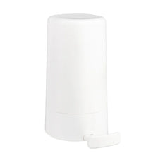 A white soap bar grinder and dispenser with a wall-mount option.