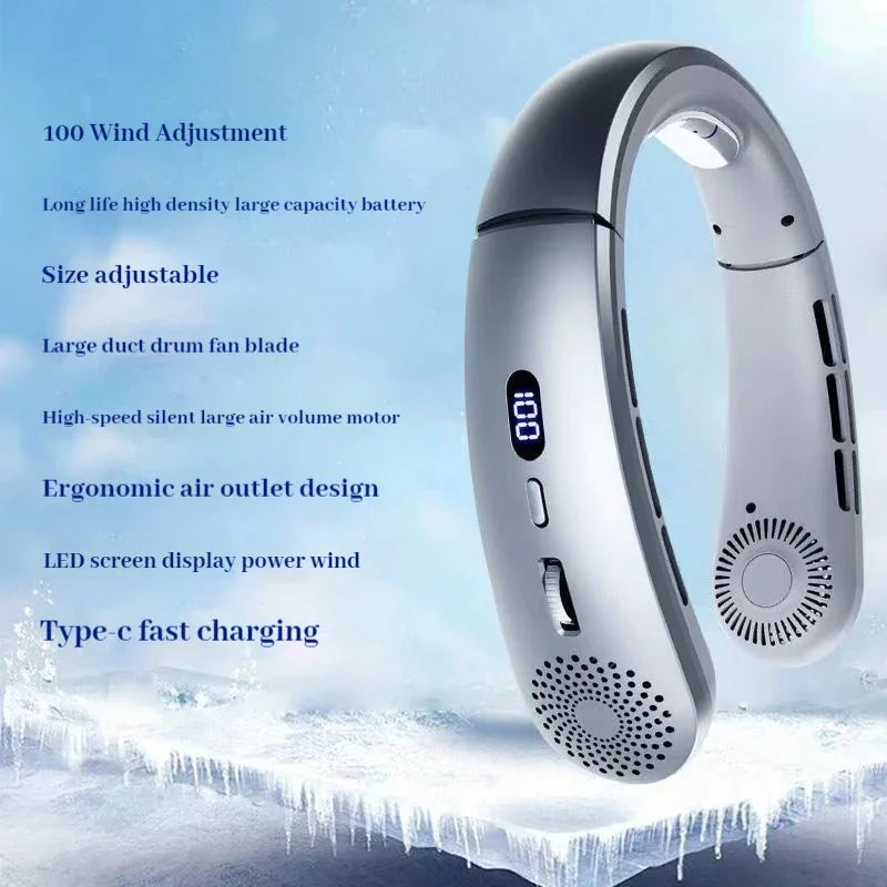 Bladeless Neck Fan with LED Light