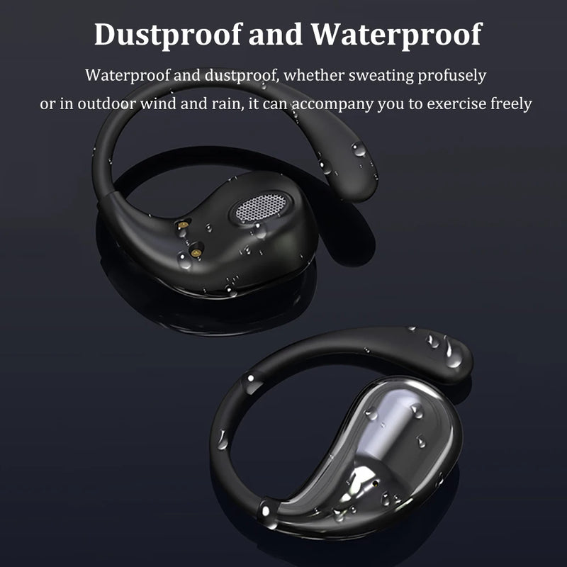 Bluetooth 5.4 Ear Hook Headphones with LED Display