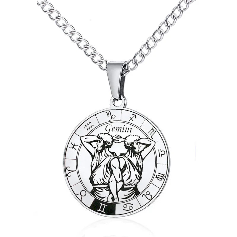 Collier Constellation du Zodiaque en Acier Inoxydable