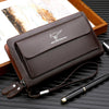Men's Leather Clutch Wallet with Phone Pocket