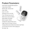 A white handheld sleep aid device with a charging cable and various model specifications displayed.