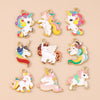 Enamel Rainbow Horse Charms for DIY Jewelry Making