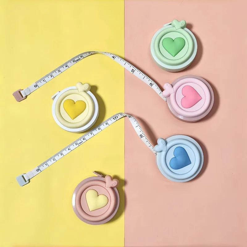Pastel Heart-Shaped Retractable Tape Measure