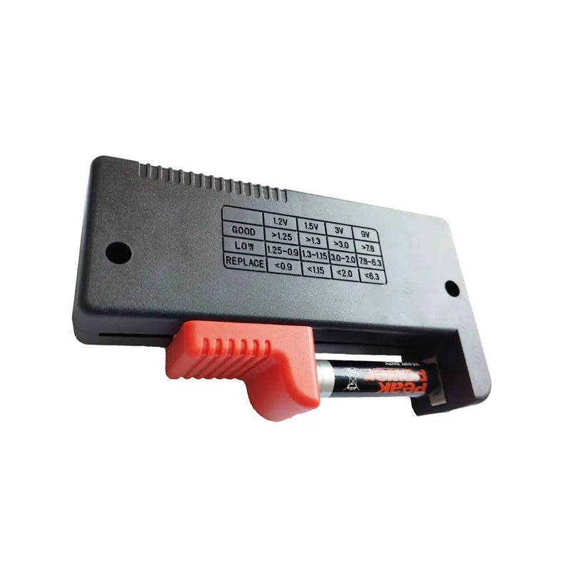 Universal Battery Tester with LCD Display for AA, AAA, 9V, and Button Cells