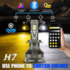 Smart App Control LED Headlight Bulbs with Triple Color Modes