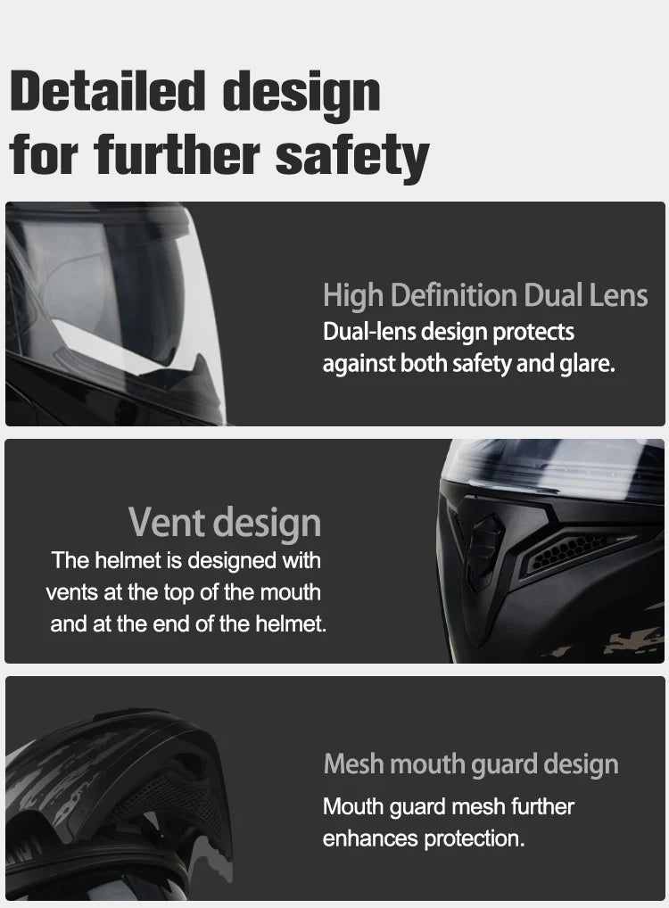 Modular Flip-Up Motorcycle Helmet with Removable Chin Guard