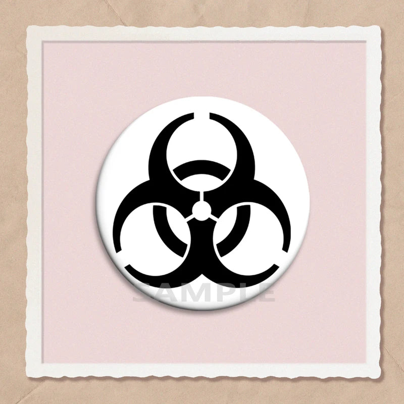 Biohazard Emblem Enamel Pin Set – Vintage Horror-Themed Brooch for Bags, Hats & Jackets