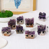 Natural Amethyst Crystal Hedgehog Desk Ornament