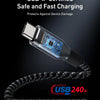 240W USB-C to USB-C Fast Charging Cable (3ft, Braided Nylon)