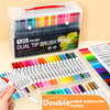 Dual Tip Watercolor Art Markers - 12 Color Set