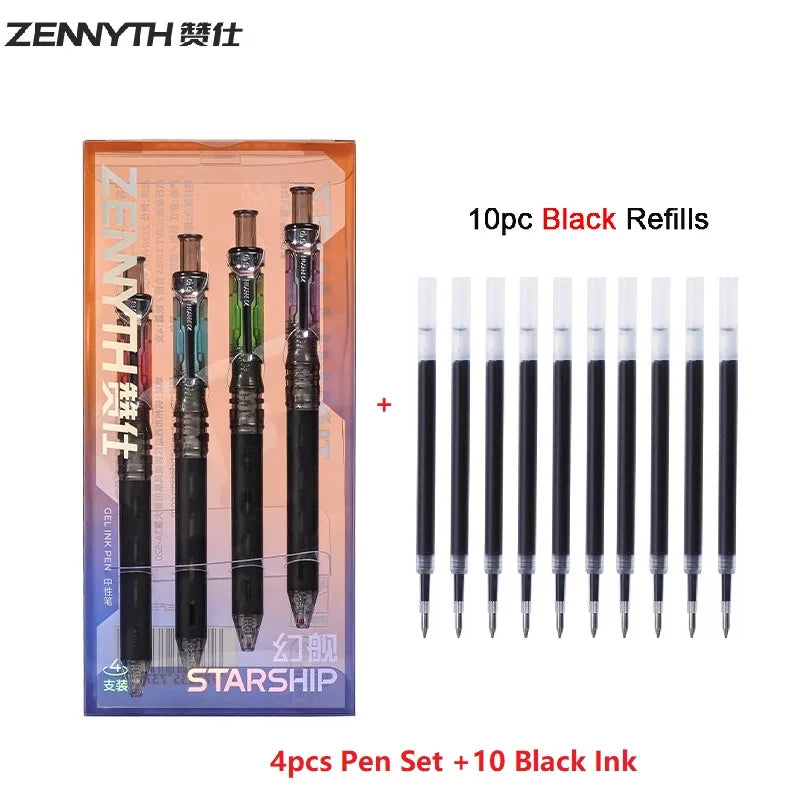 Zennyth Phantom Night Series Gel Pen – Smooth 0.5mm Quick-Dry Ink with Anti-Slip Grip