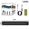 A flexible USB LED matrix panel with a control box, power cable, and remote control buttons.