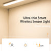 Ultra-thin smart wireless sensor light installed in a ceiling, highlighting its features like human sensing and thin design.