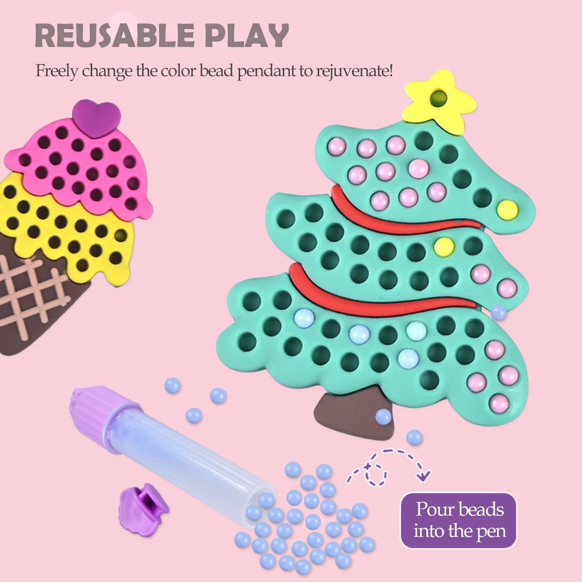 DIY Beaded Pen Craft Kit for Kids – Princess & Rainbow Designs