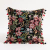Boho Leaf-Print Tassel Throw Pillow Cover