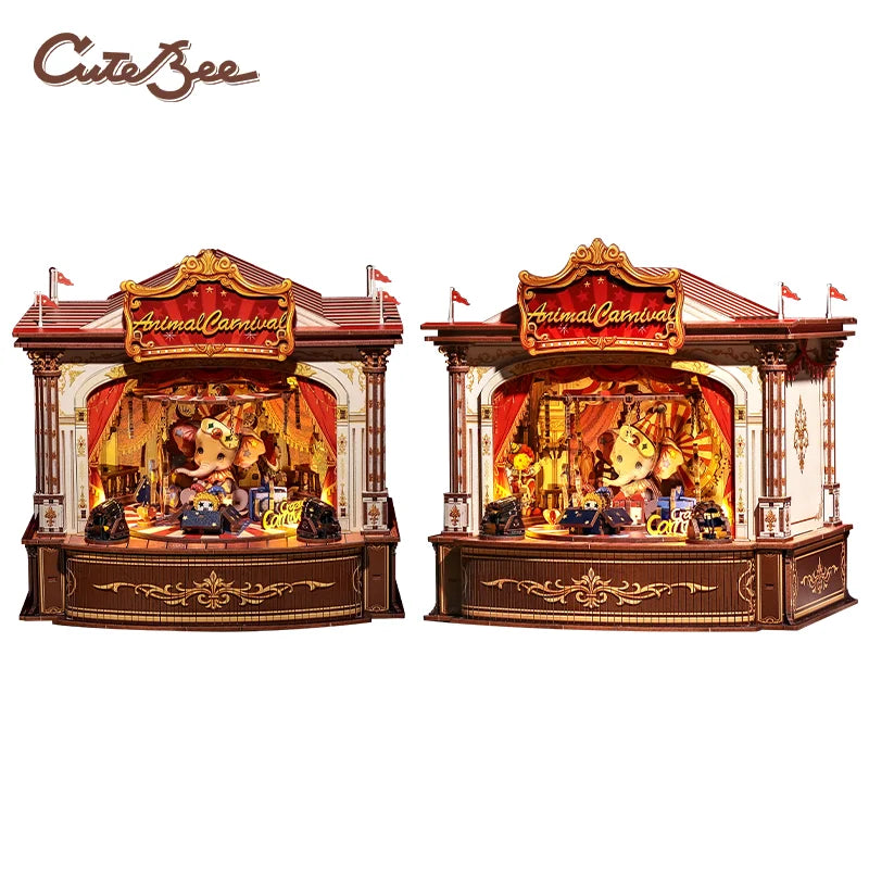 Book Nook DIY Wooden Miniature Kit with LED Lighting