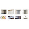 Set of embroidered sheer voile curtain panels including grommet top, hook, pull pleat tape, and rod pocket.