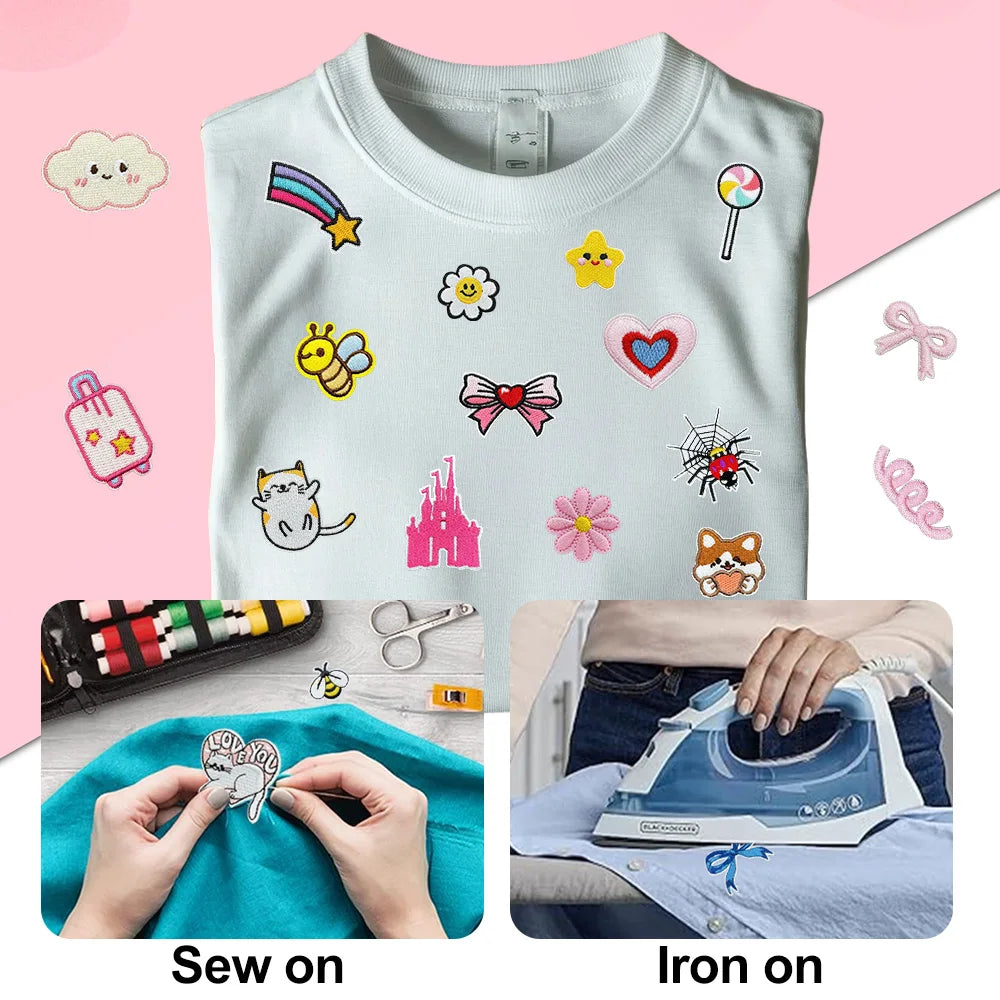 Assorted Cartoon Embroidery Patches for DIY Clothing and Accessories