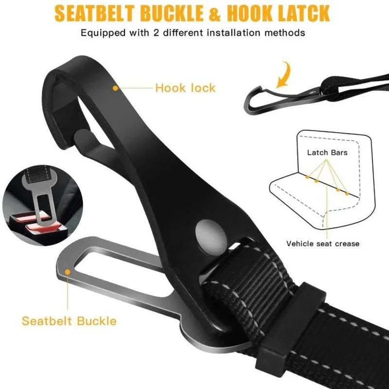 Adjustable Reflective Dog Car Seatbelt