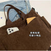 Multi-Pocket Corduroy Tote Bag – Large Capacity Casual Satchel for Travel, Work & Commute