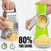 Multi-Function Rotary Cheese Grater with Suction Base and Round Mandoline Slicer