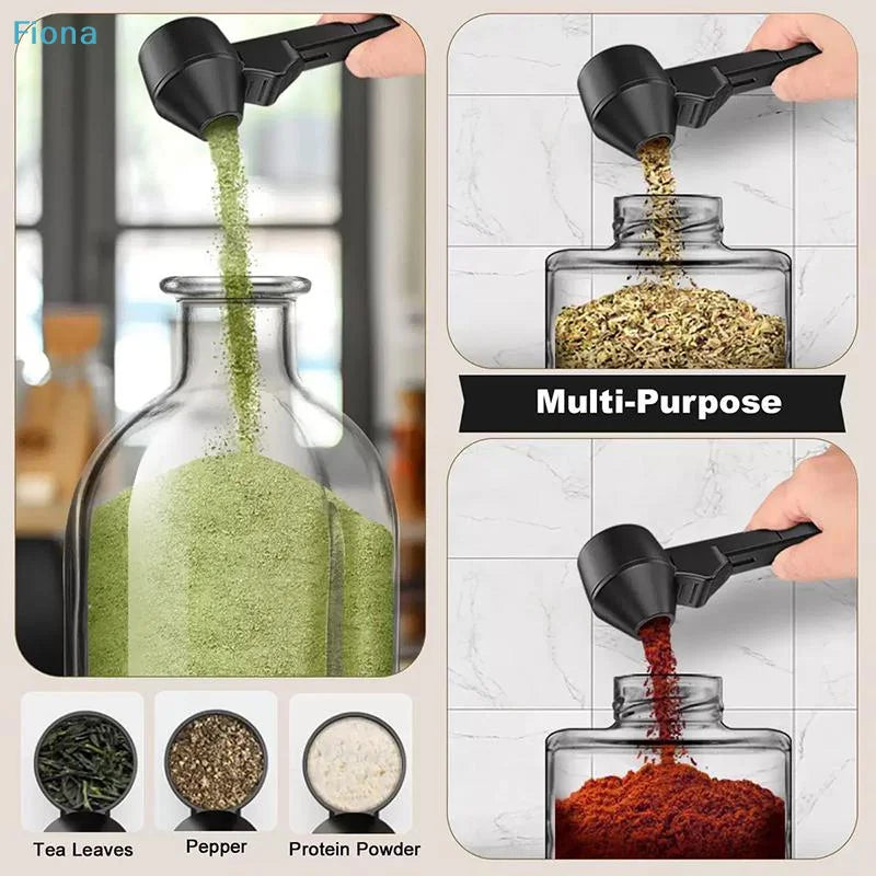 Cuchara dosificadora deslizante para proteína en polvo con mango largo