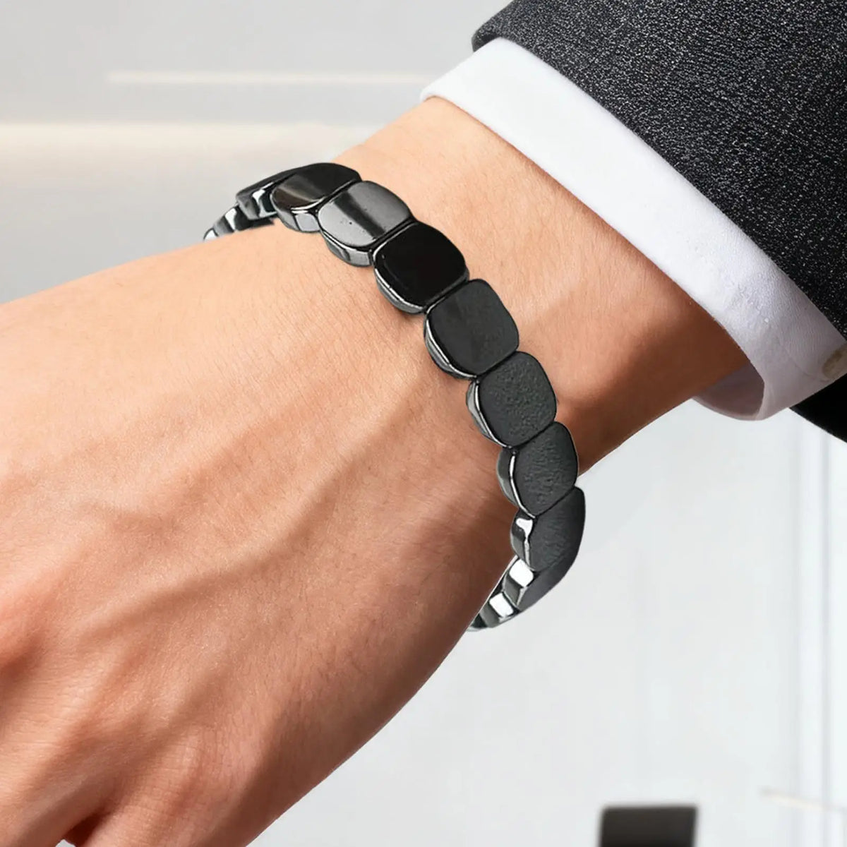 Natural Hematite Therapy Bracelet for Men
