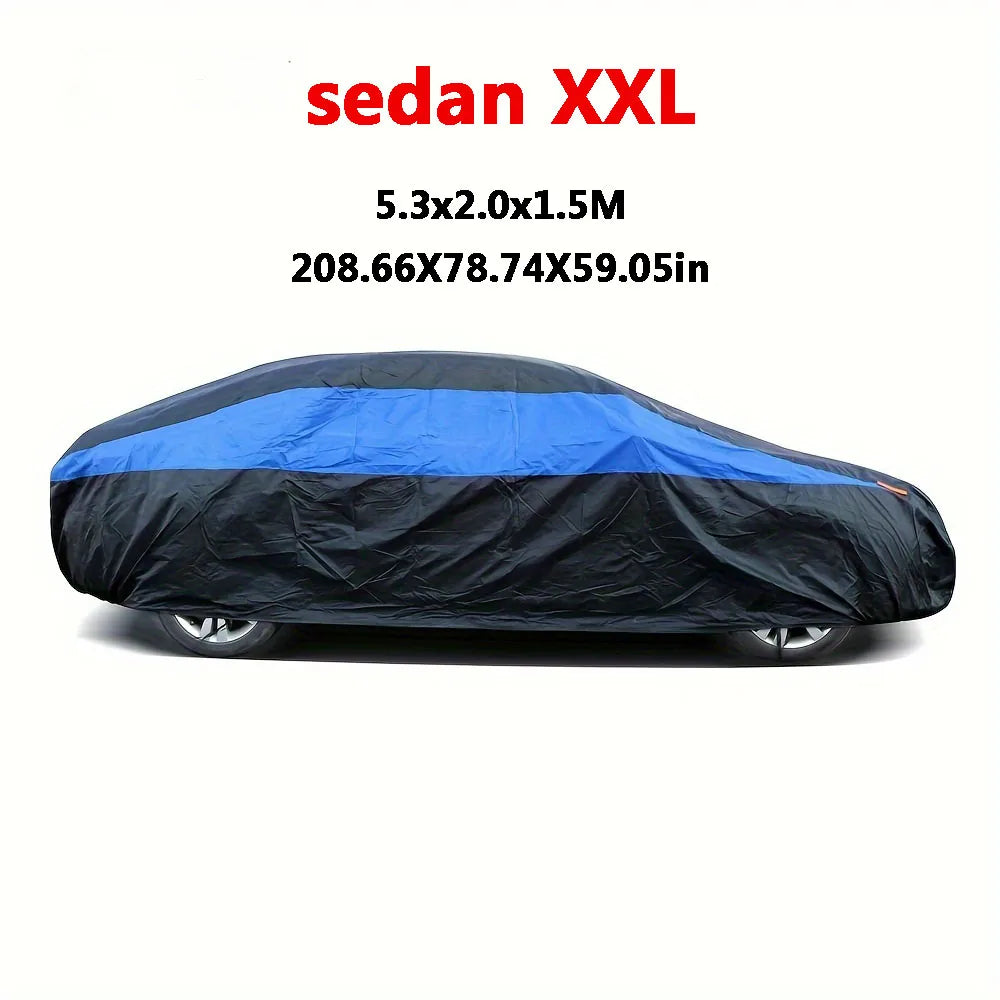 Black and blue sedan XXL car cover with UV protection