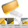 A yellow and silver dual-purpose anti-glare car sun visor extender with a white extension plate.