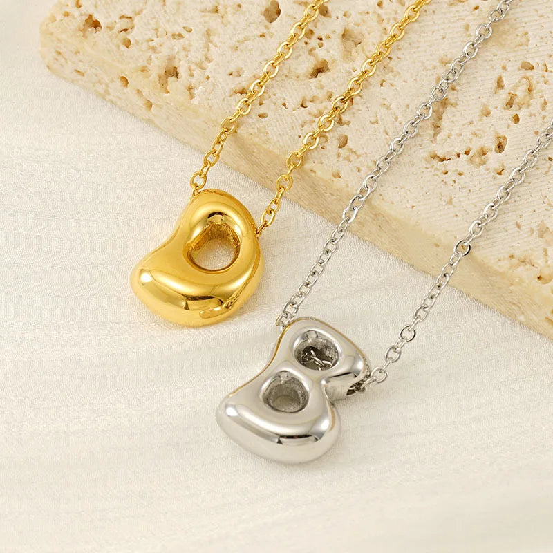 Personalized Initial Letter Necklace in Stainless Steel