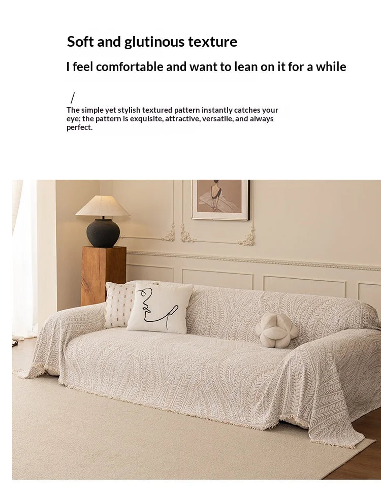 Herringbone Chenille Sofa Cover — All-Season Furniture Protector