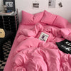 Washed Cotton 4-Piece Bedding Set with Duvet Cover