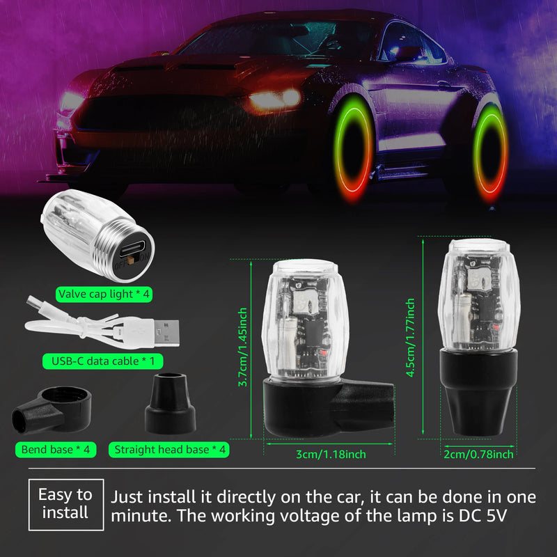 Motion-Activated LED Tire Valve Caps