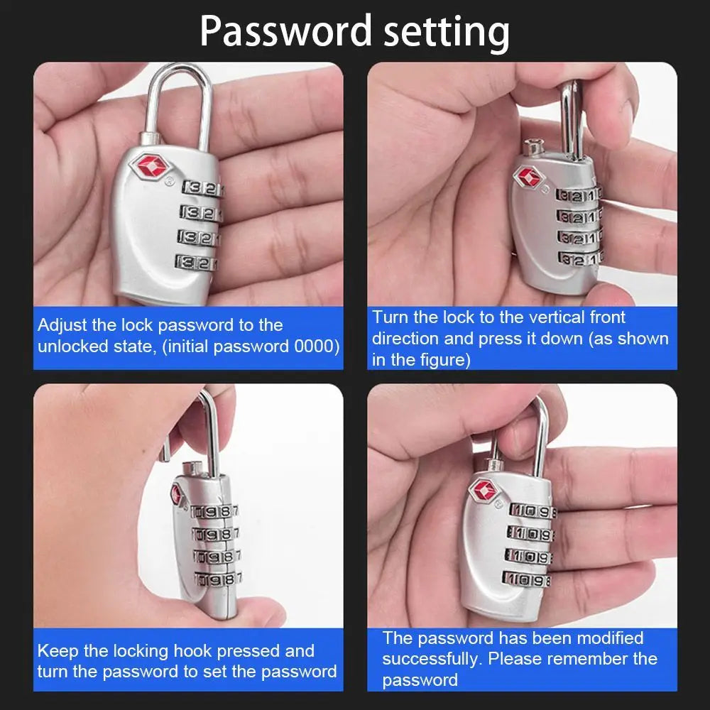 TSA-Approved 4-Dial Combination Travel Lock