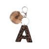 Leopard Print Letter Keychain