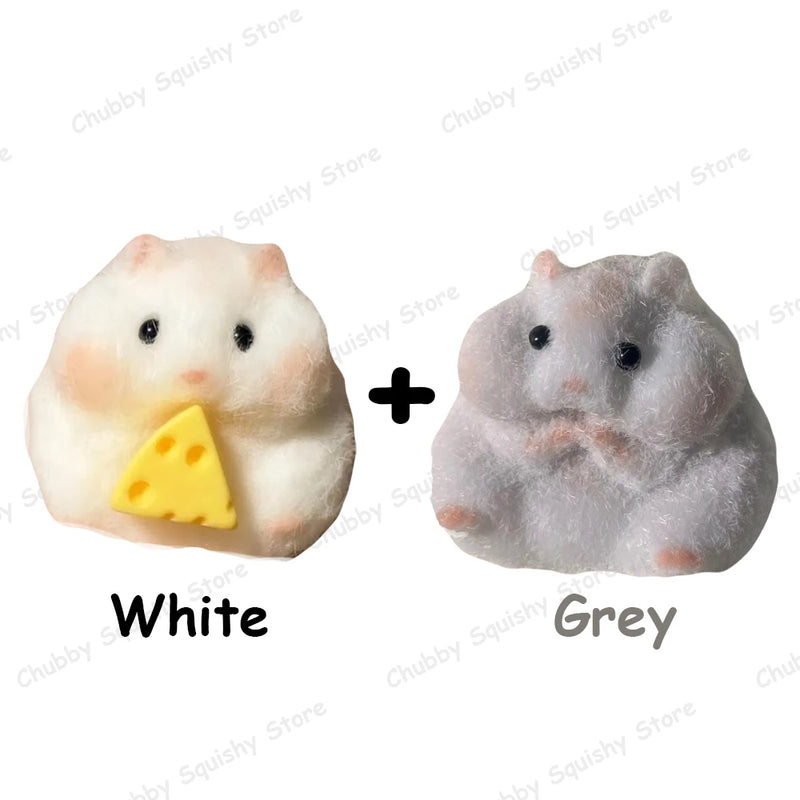 Juguete Squishy de Hámster de Silicona y Peluche