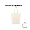 A beige canvas shopping tote bag shown flat with a handle and outline.