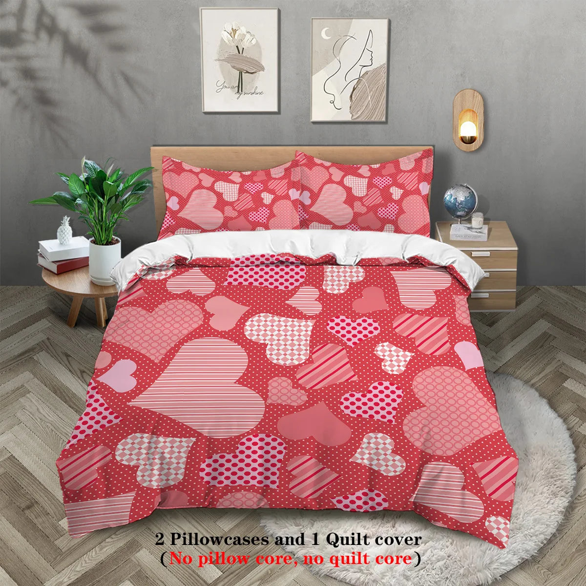 3-Piece Microfiber Comforter Set with Duvet Cover and Pillowcases