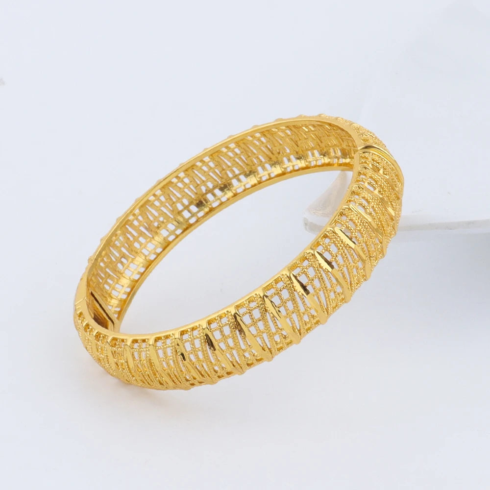 Gold Plated Hollow Bangles for Women