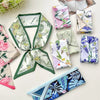 Floral Print Silk Hair Scarf for Women – Long Ribbon Headband