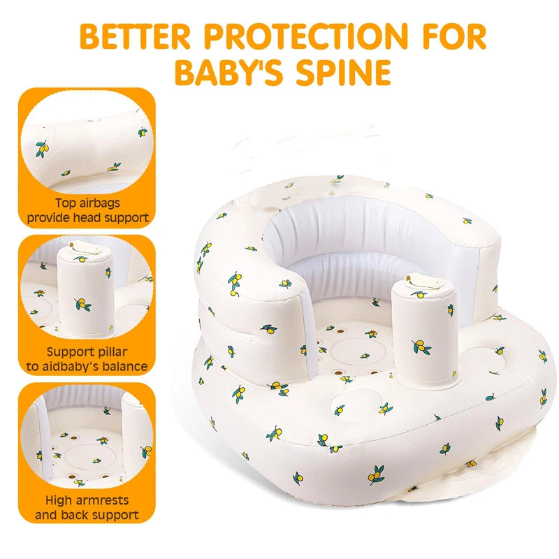 Inflatable Baby Sofa with Built-In Air Pump
