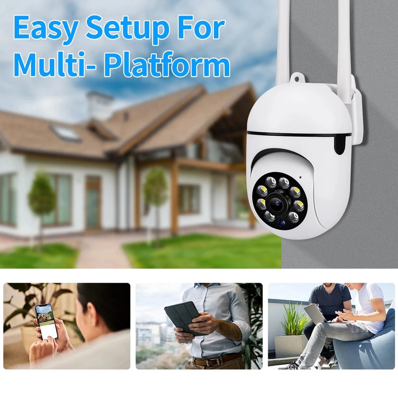8MP PTZ Outdoor Security Camera with AI Tracking & Night Vision