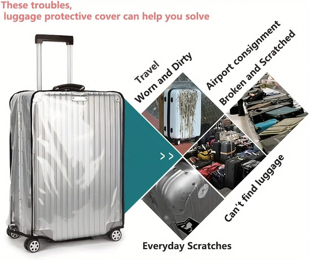 Transparent PVC Luggage Cover Set – Dustproof & Scratch-Resistant for 20–28 inch Suitcases