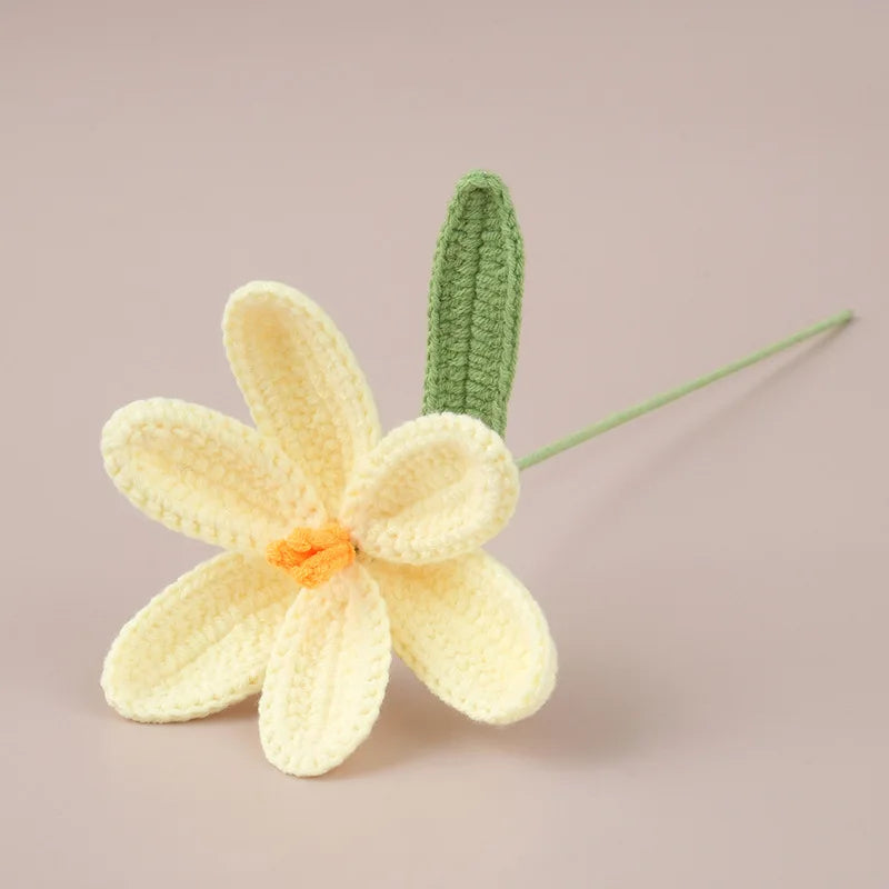 Handcrafted Crochet Tulip Bouquet – Artificial Knitted Flowers for Home Décor & Gifting