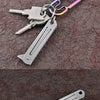 Compact Stainless Steel Folding Knife with Keychain